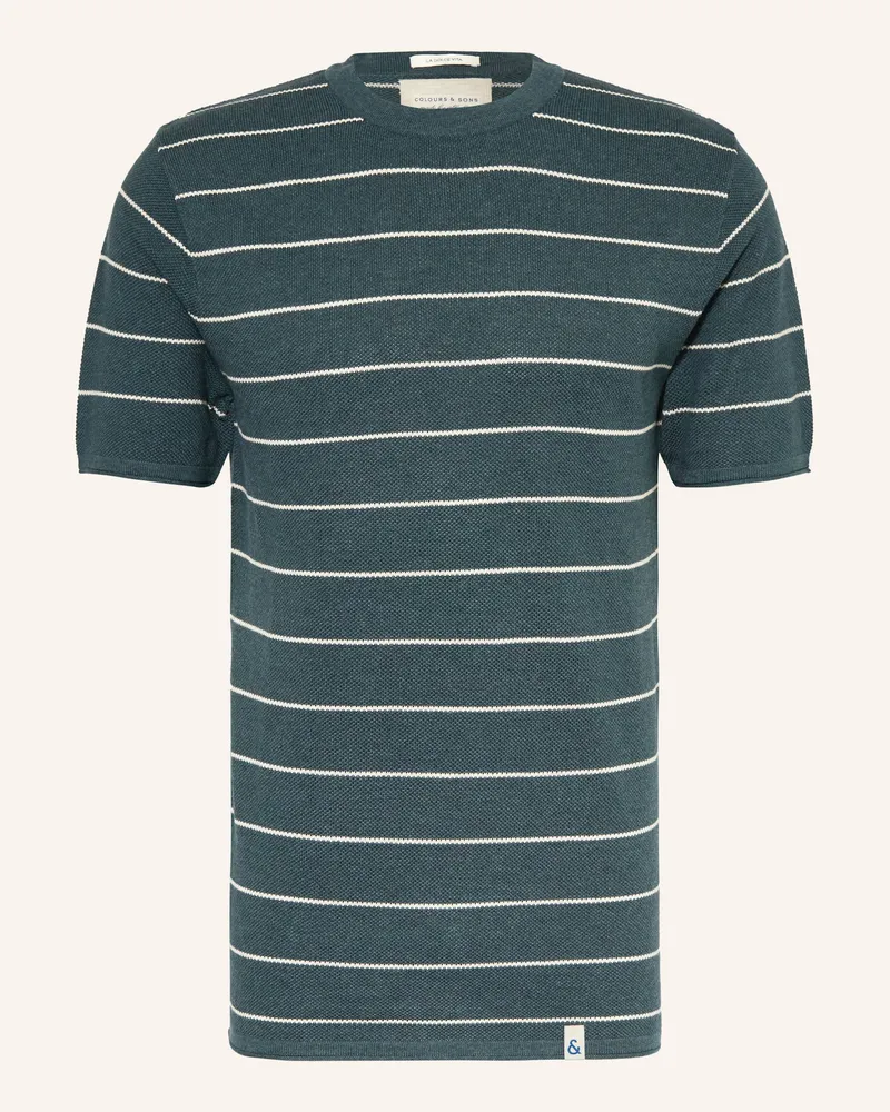 colours & sons Piqué-Shirt Dunkelgrün