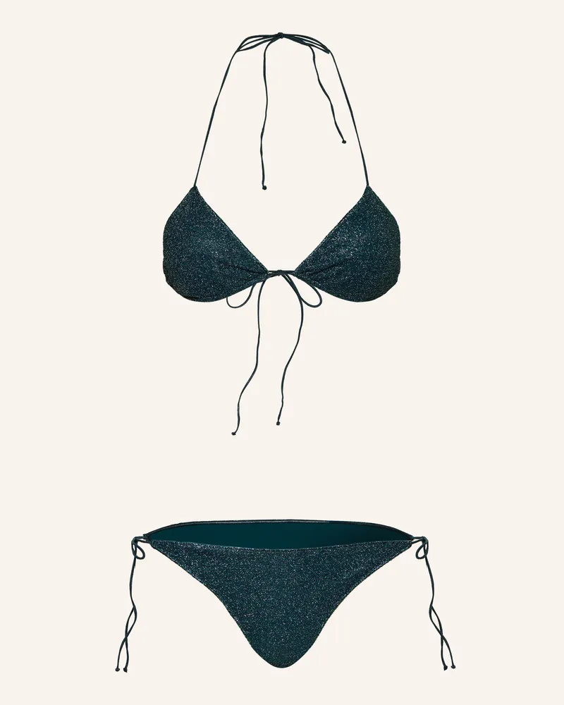 Oséree Triangel-Bikini Lumiere Mit Glitzergarn blau Petrol