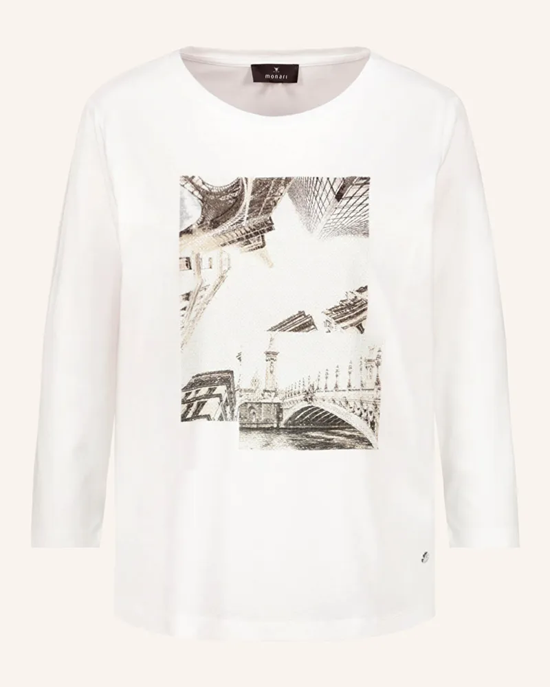 monari Shirt mit 3/4-Arm und Schmucksteinen Weiss