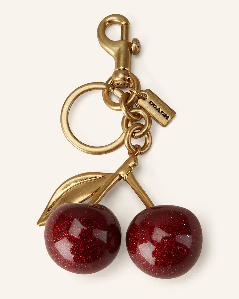 Coach Taschenanhänger rot Gold
