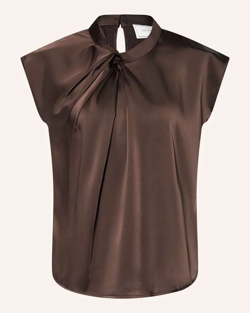 Neo Noir Blusenshirt Fleur Aus Satin braun Dunkelbraun