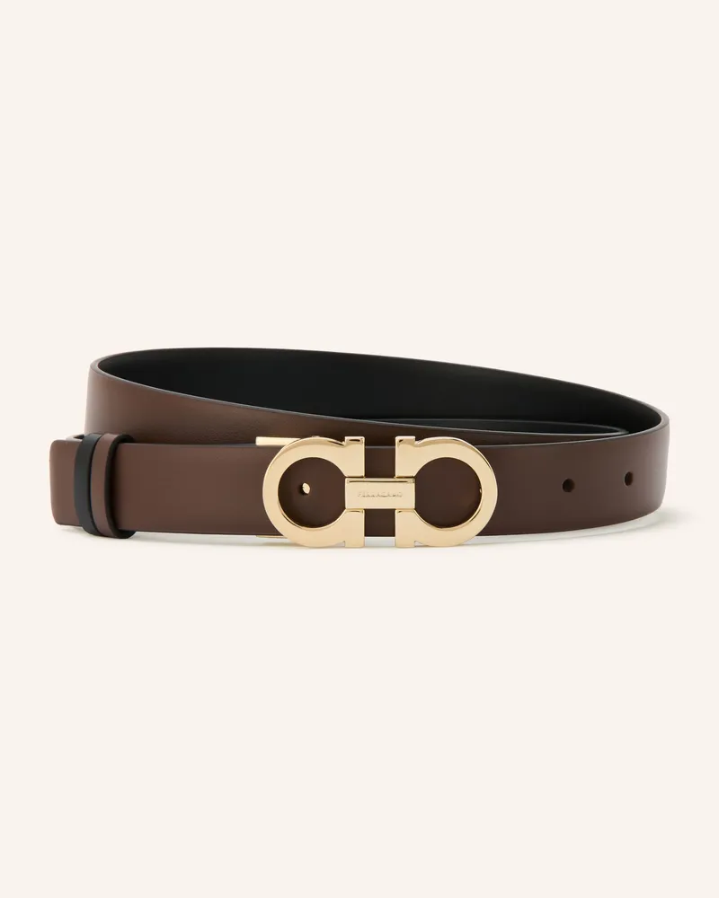 Ferragamo Ledergürtel Zum Wenden braun Schwarz