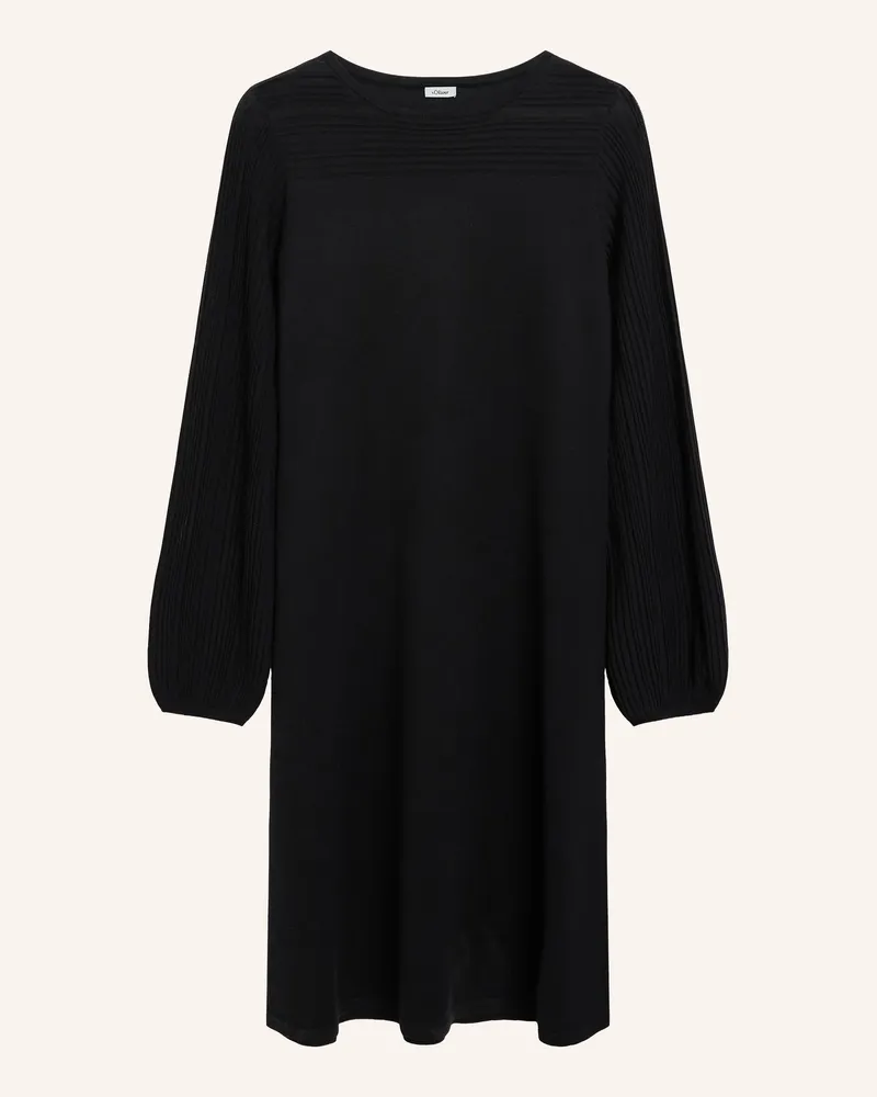 S.Oliver Strickkleid Im Materialmix schwarz Schwarz
