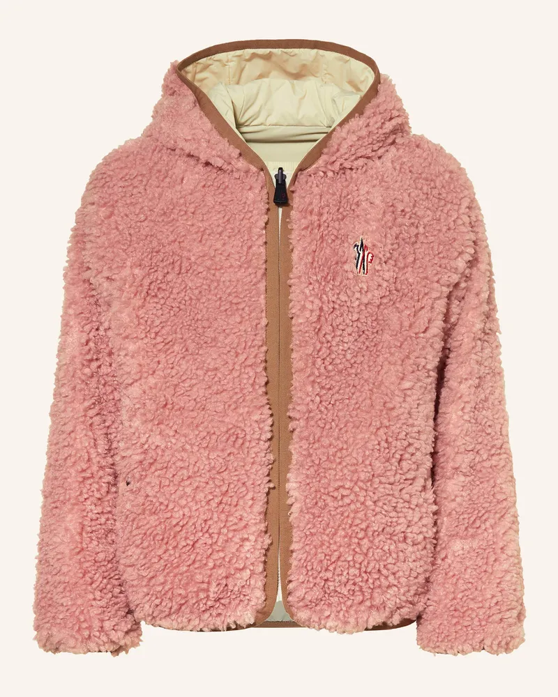 Moncler Teddyfell-Jacke zum Wenden Rosa