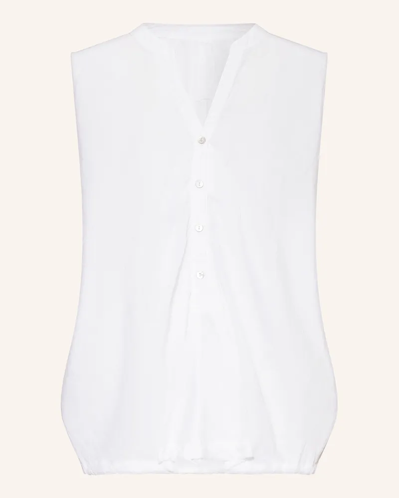 120% Lino Blusentop aus Leinen Weiss
