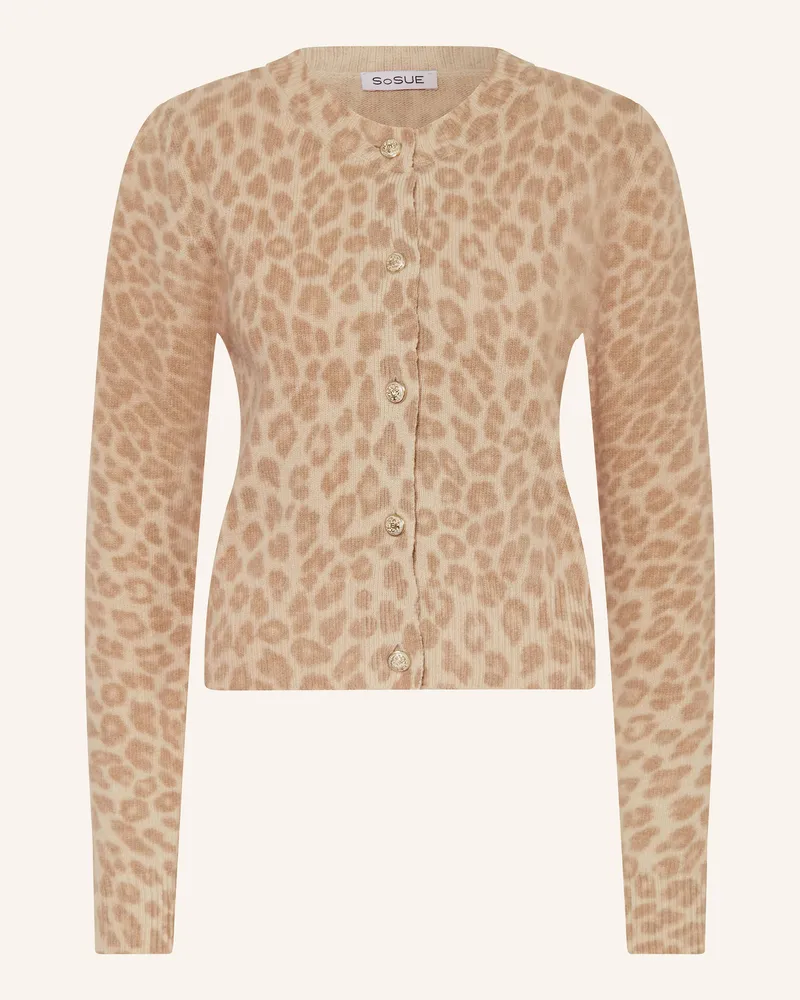 SoSUE Strickjacke Aus Merinowolle beige Hellbraun