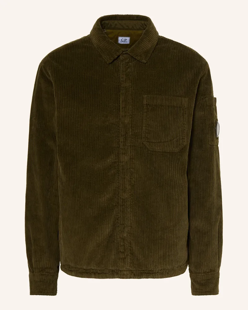 C.P. Company Cord-Overjacket Im Materialmix gruen Oliv