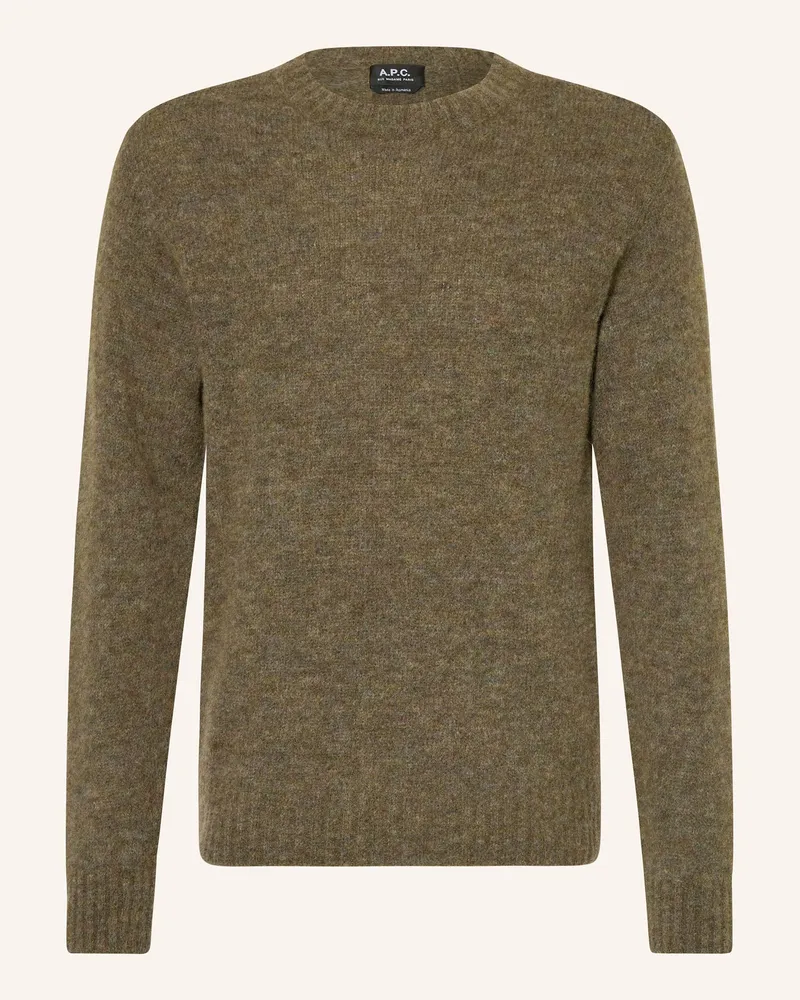 A.P.C. Pullover Lucas Mit Alpaka gruen Khaki