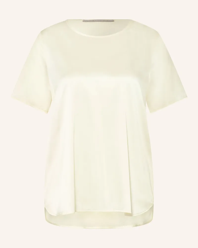 (THE MERCER) N.Y. Blusensirt Aus Satin Mit Seide weiss Creme