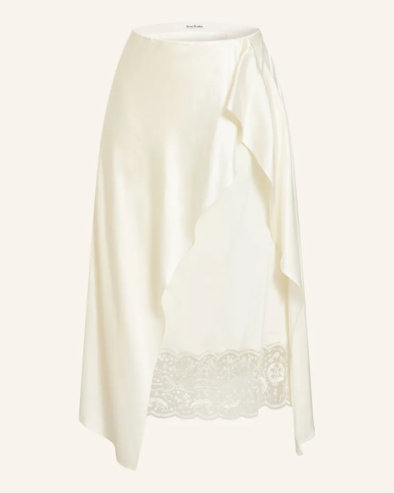 Acne Studios Satinrock Mit Spitze beige Creme