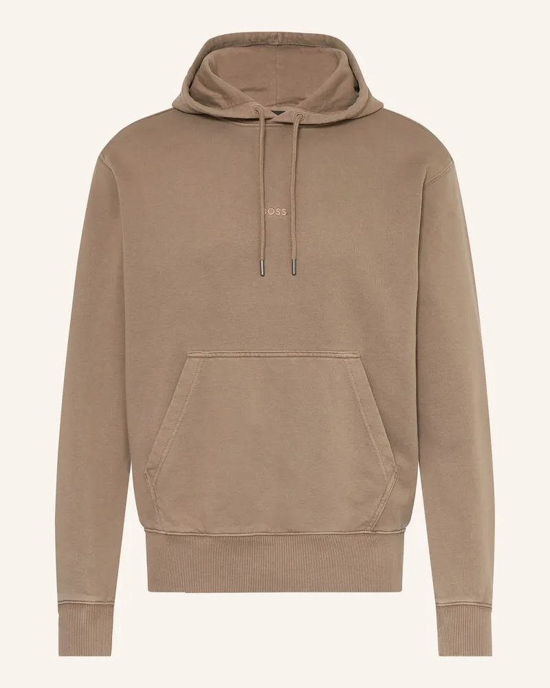 HUGO BOSS Hoodie WE_DYE_HOOD Hellbraun