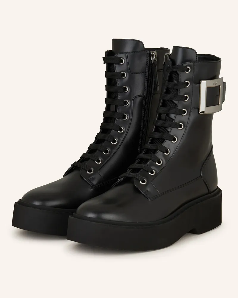 Roger Vivier Schnürboots VIV Schwarz