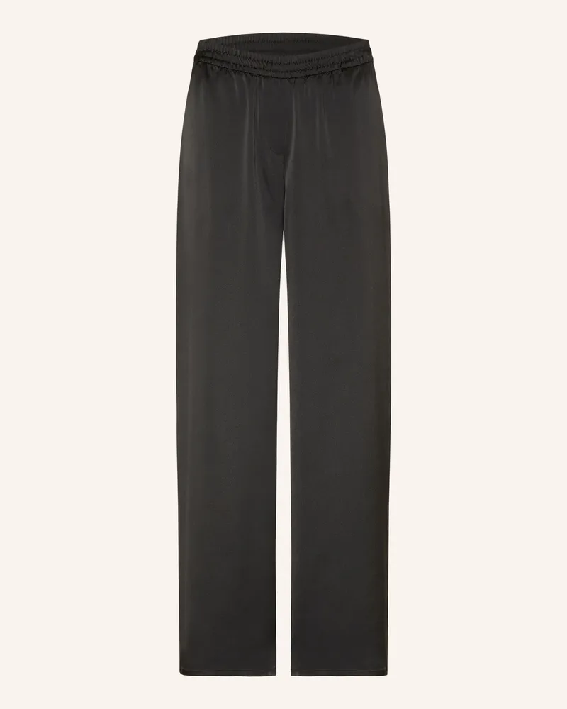 HUGO BOSS Marlenehose Hasabella Aus Satin schwarz Schwarz