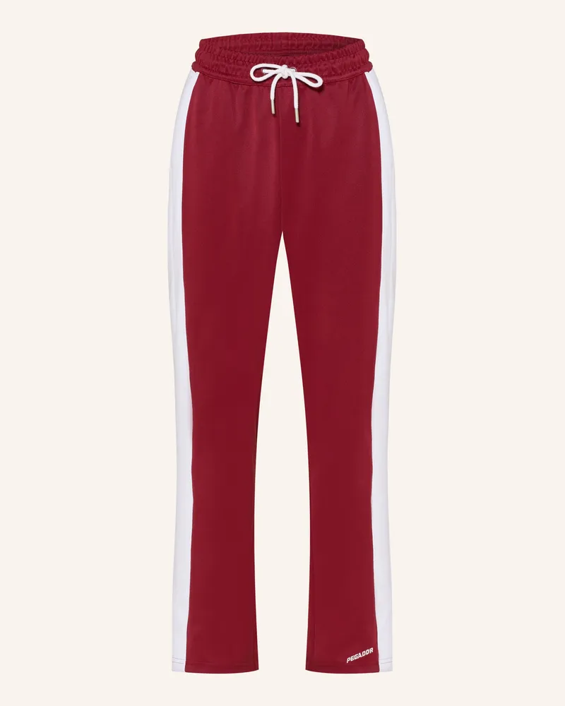 PEGADOR Track Pants MARTERA mit Galonstreifen Dunkelrot