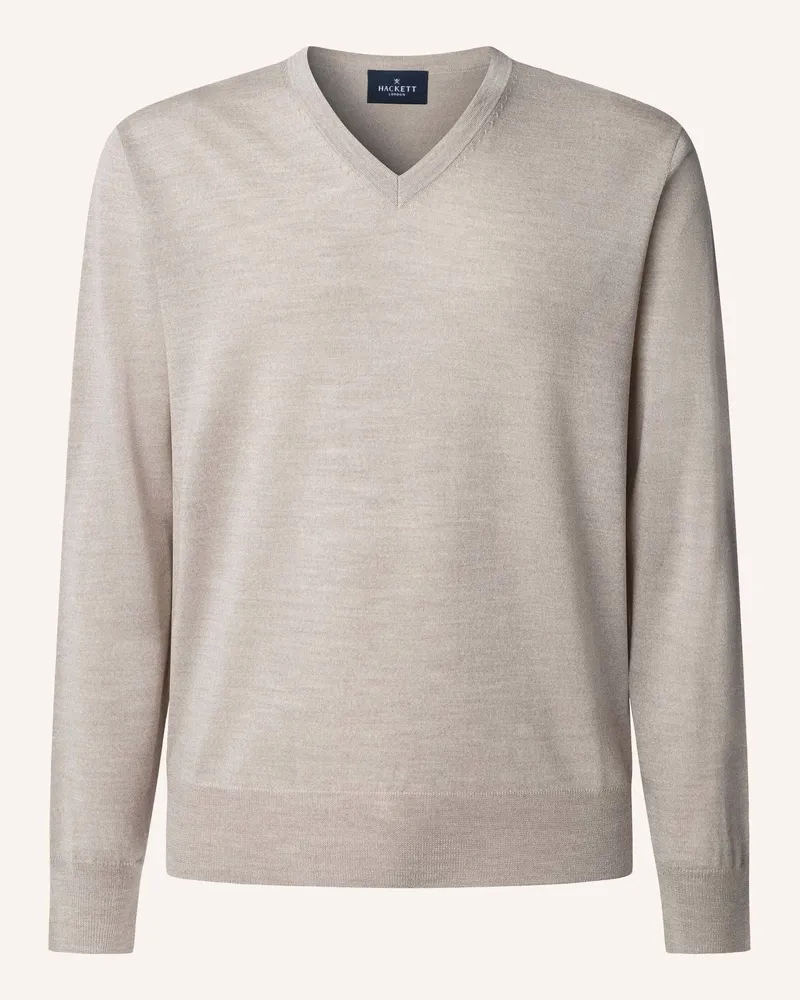 Hackett Pullover GMD MERINO SILK VNECK Beige