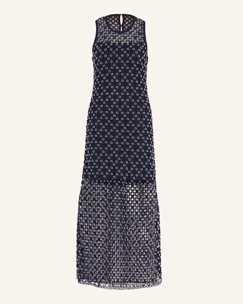 Maje Strickkleid mit Schmuckperlen Dunkelblau