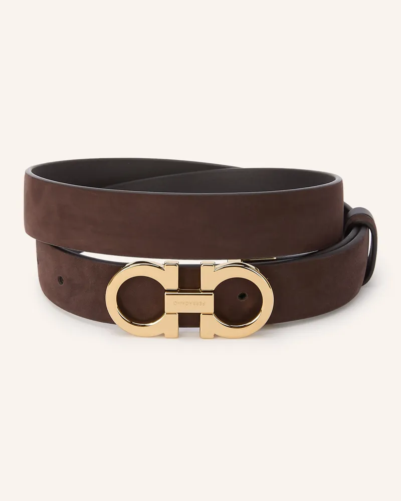 Ferragamo Ledergürtel braun Dunkelbraun