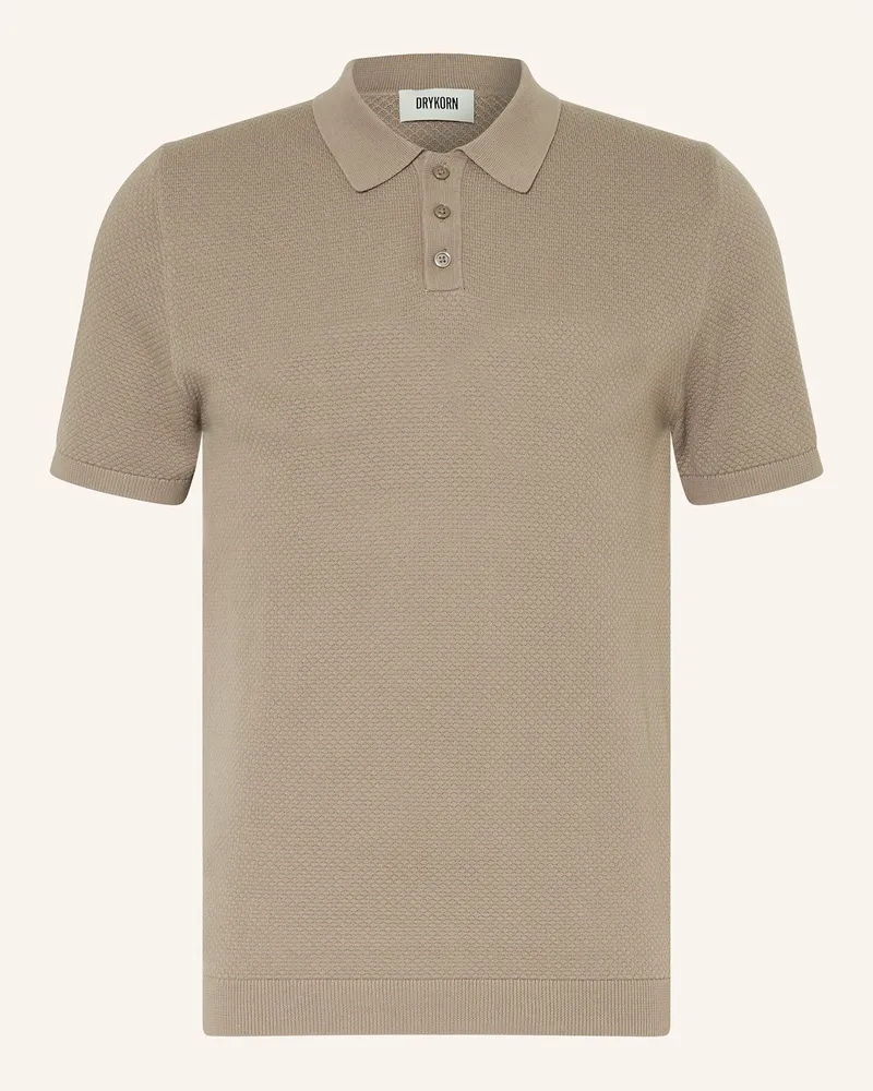 Drykorn Strick-Poloshirt TRITON Regular Fit Dunkelbraun