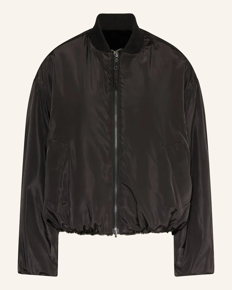 Grace Kunstpelz-Blouson zum Wenden Schwarz
