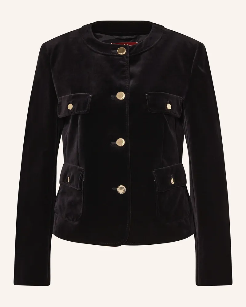 Max Mara Kastenjacke ILEX aus Samt Schwarz
