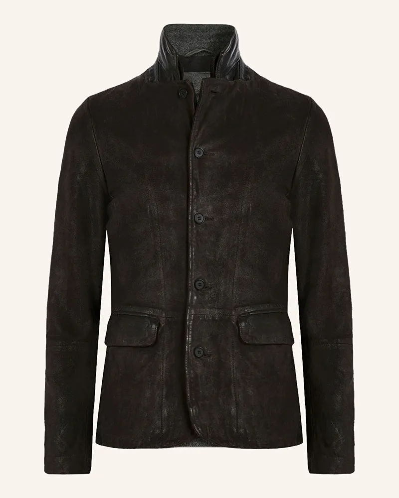 AllSaints Lederjacke SURVEY Dunkelgrau