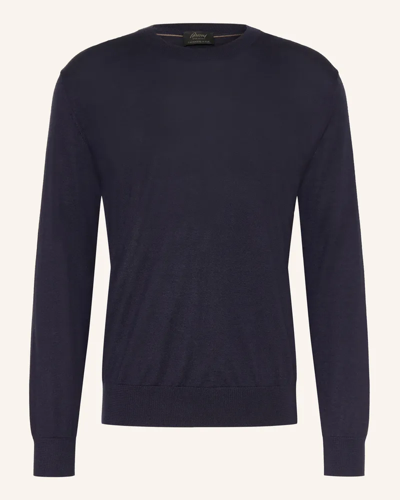 Brioni Pullover Mit Cashmere Und Seide blau Dunkelblau