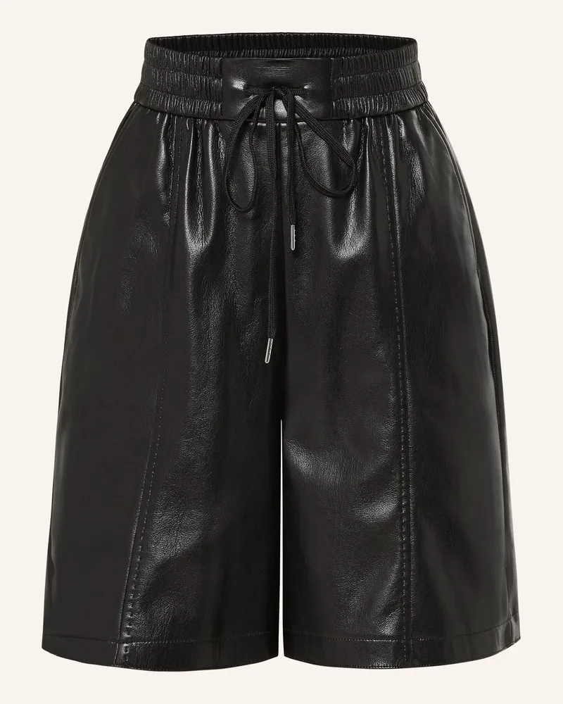 Pinko Shorts SEMOLINO in Lederoptik Schwarz