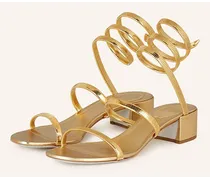 Sandaletten mit Schmuckperlen - GOLD
