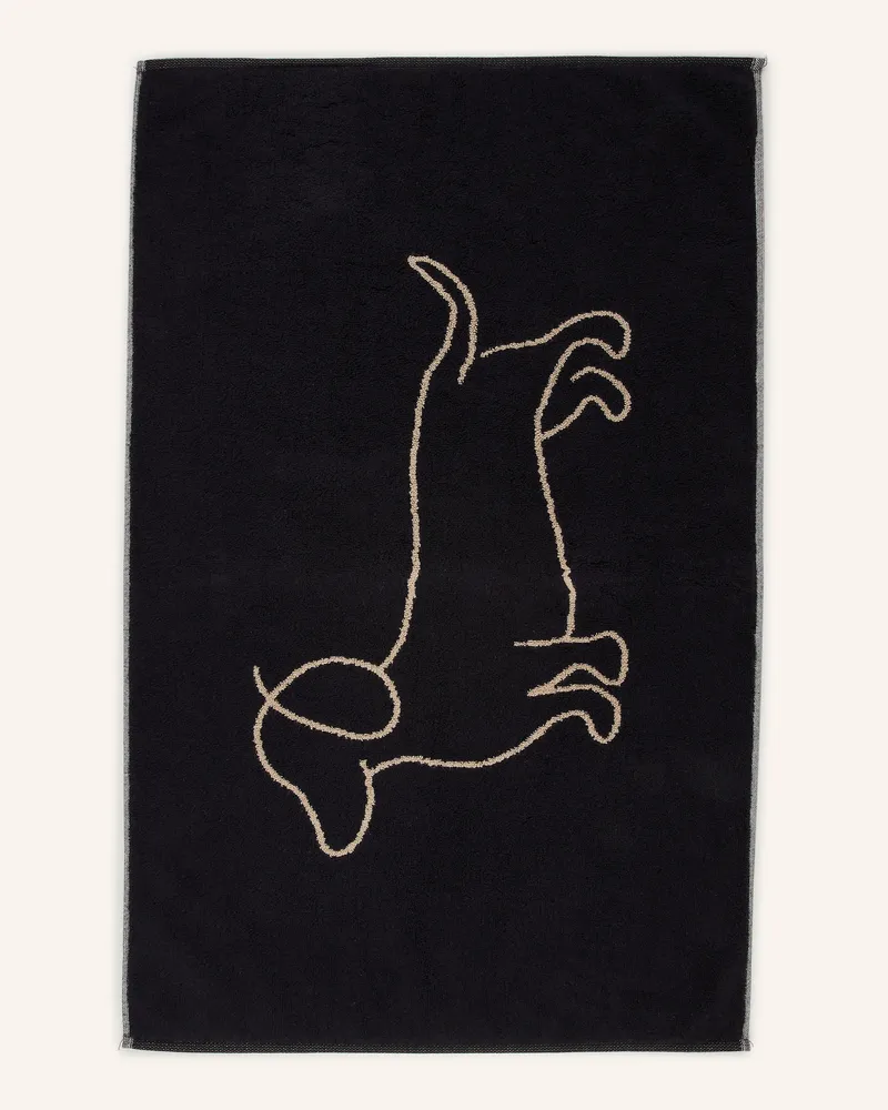 Cawö Badematte WE LOVE DOGS Schwarz