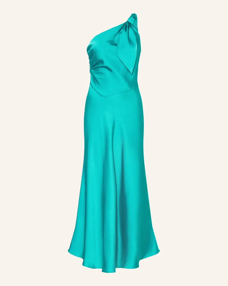 Sandro One-Shoulder-Kleid Aus Satin gruen Neonblau