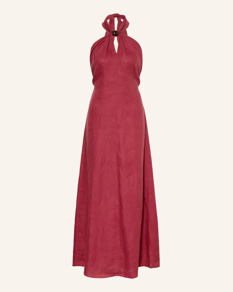 Faithfull The Brand Leinenkleid Lourdes rosa Dunkelrot