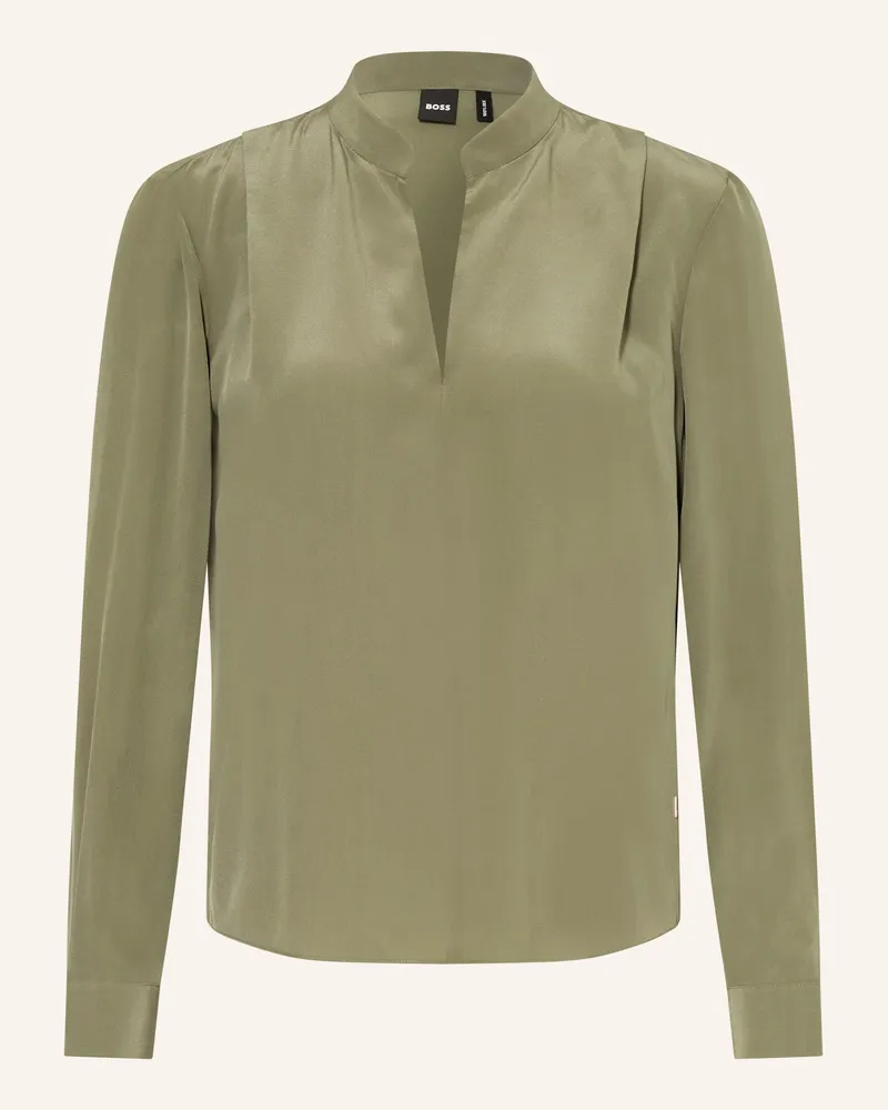 HUGO BOSS Blusenshirt Belindina Aus Seide gruen Oliv