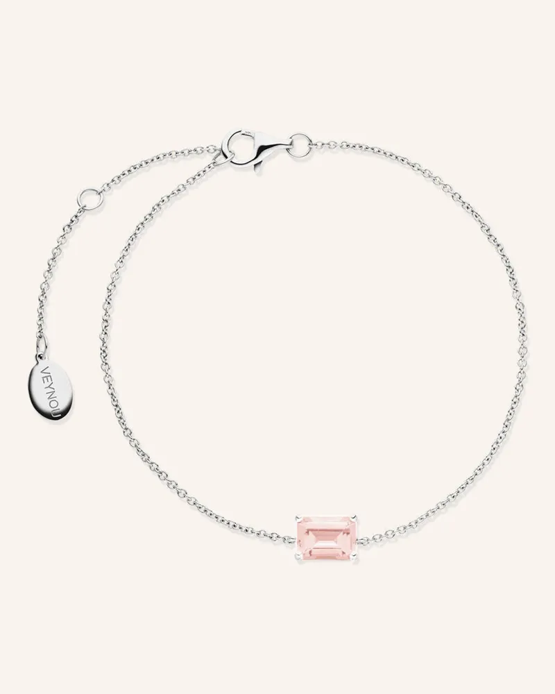 VEYNOU Armband Rosie Aus 14 Karat Weißgold Und 1.00ct. Lab-Grown Morganit silber Weissgold
