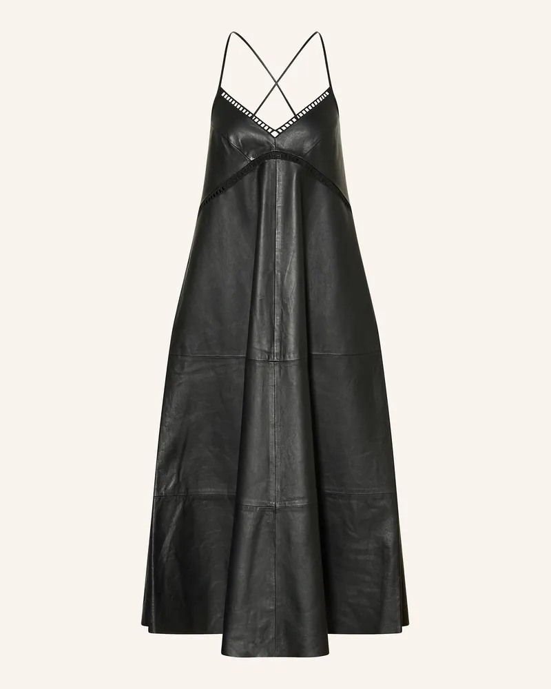 Drykorn Lederkleid AVISSA mit Cut-outs Schwarz