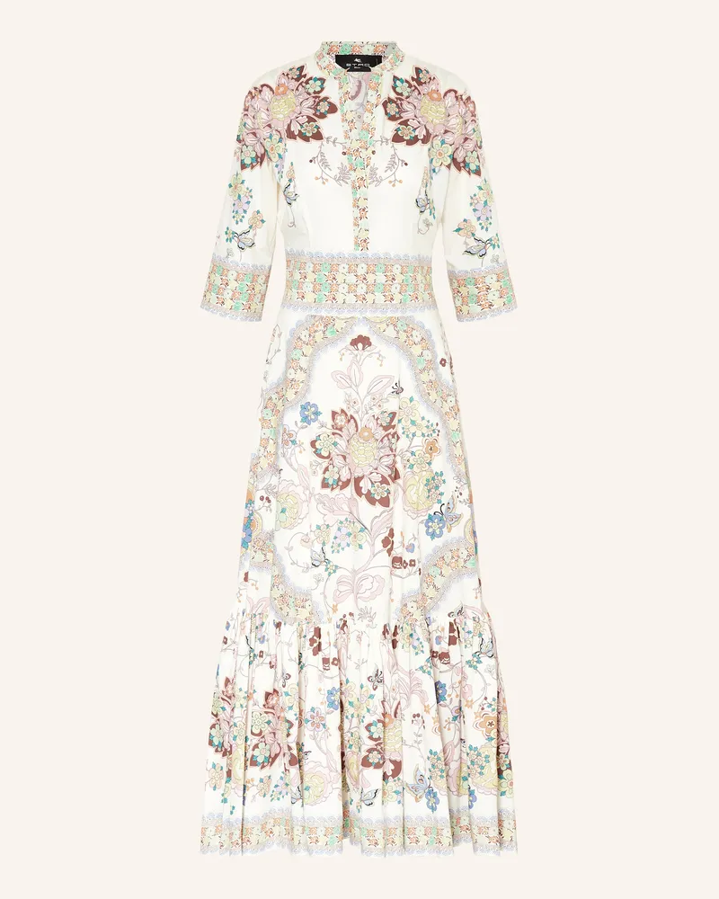 Etro Kleid mit 3/4-Arm Ecru