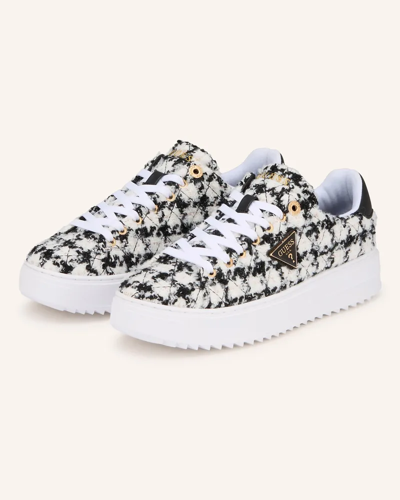 Guess Sneaker Denesa Mit Glitzergarn schwarz Weiss