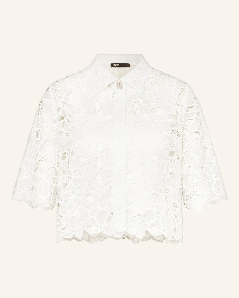 Maje Spitzenbluse Weiss