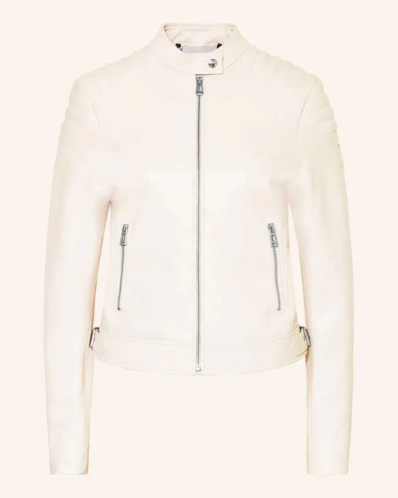 Belstaff Lederjacke Mollison weiss Creme