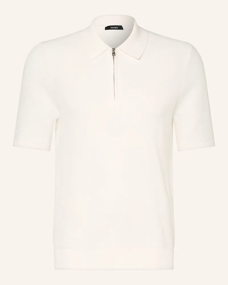 Reiss Strick-Poloshirt Leigham weiss Ecru