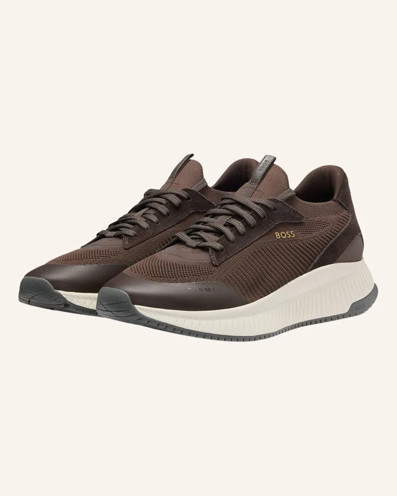 HUGO BOSS Sneaker TTNM EVO_SLON_KNRSD Dunkelbraun