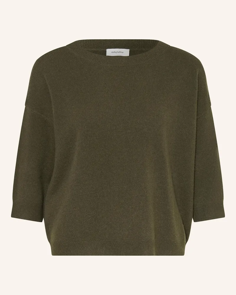 Darling Harbour Cashmere-Pullover mit 3/4-Arm Dunkeloliv