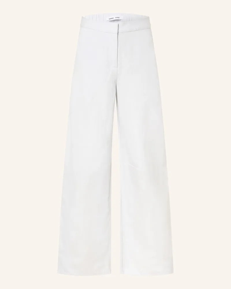 Samsøe & Samsøe Wide Leg Jeans Saroko Mit Leinen blau Clr002583