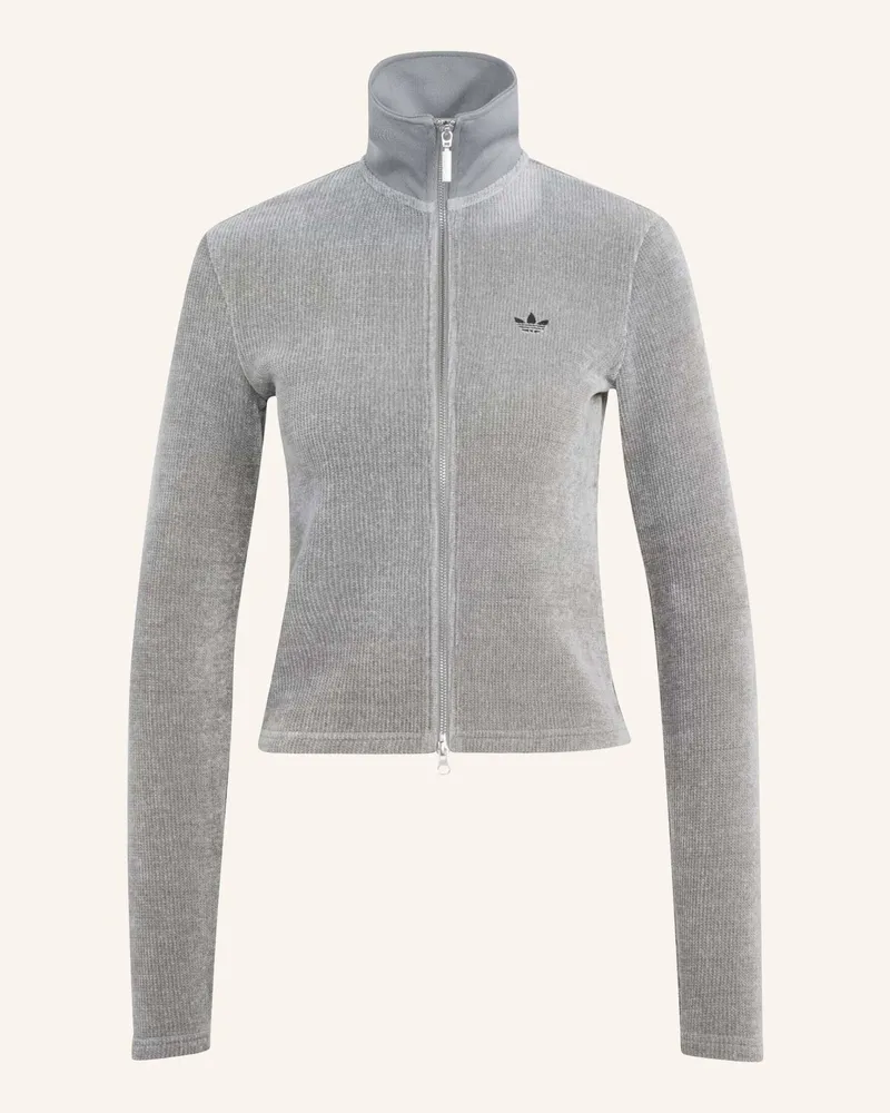 adidas Prem Ess Chenille Cardigan, Reissverschluss grau Grau