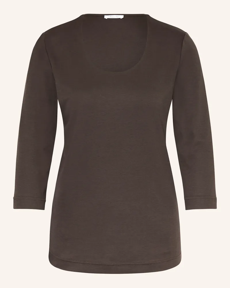 Efixelle Shirt mit 3/4-Arm Dunkelbraun