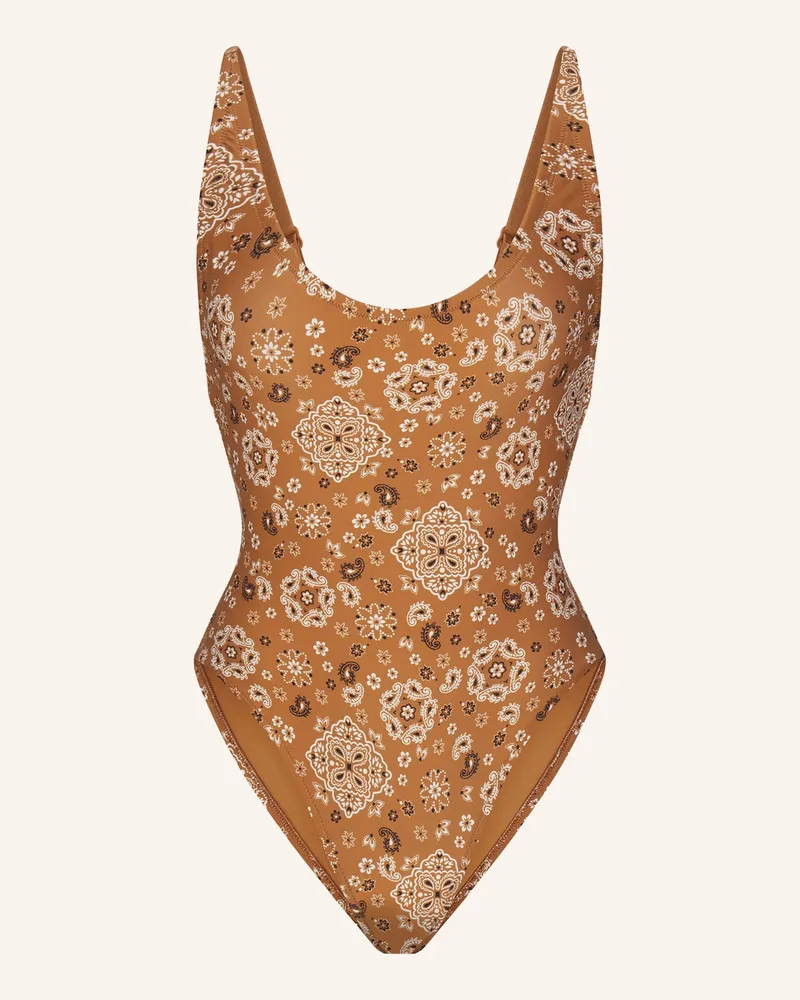 SKIMS Badeanzug Signature Swim braun Alb