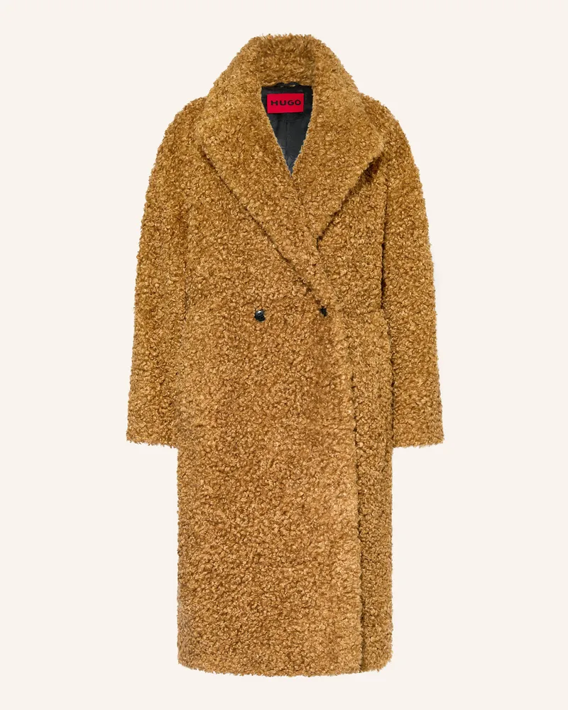 HUGO BOSS Teddyfell-Mantel MALITE Camel