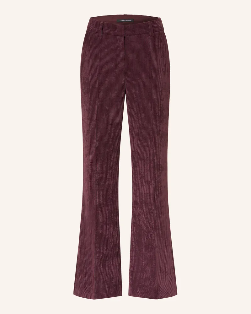 Luisa Cerano Bootcut-Hose aus Cord Dunkellila