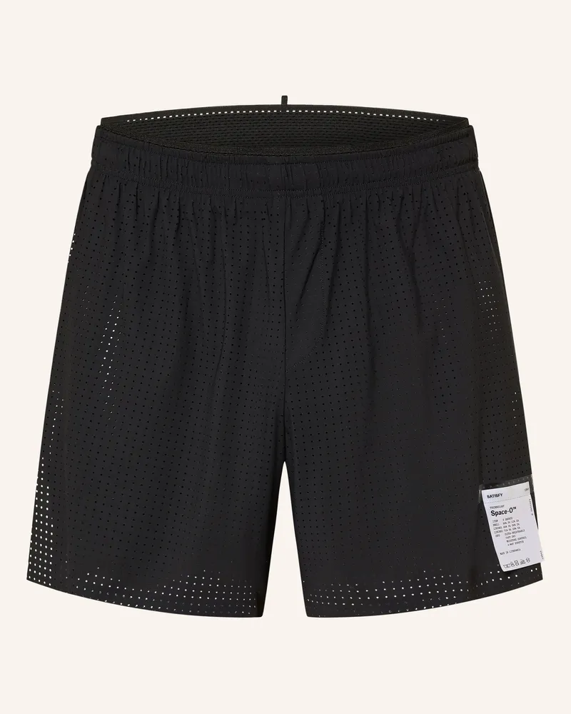 Satisfy 2-in-1-Laufshorts SPACE-O Schwarz