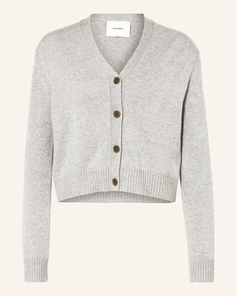 Lisa Yang Strickjacke MARION aus Cashmere Hellgrau