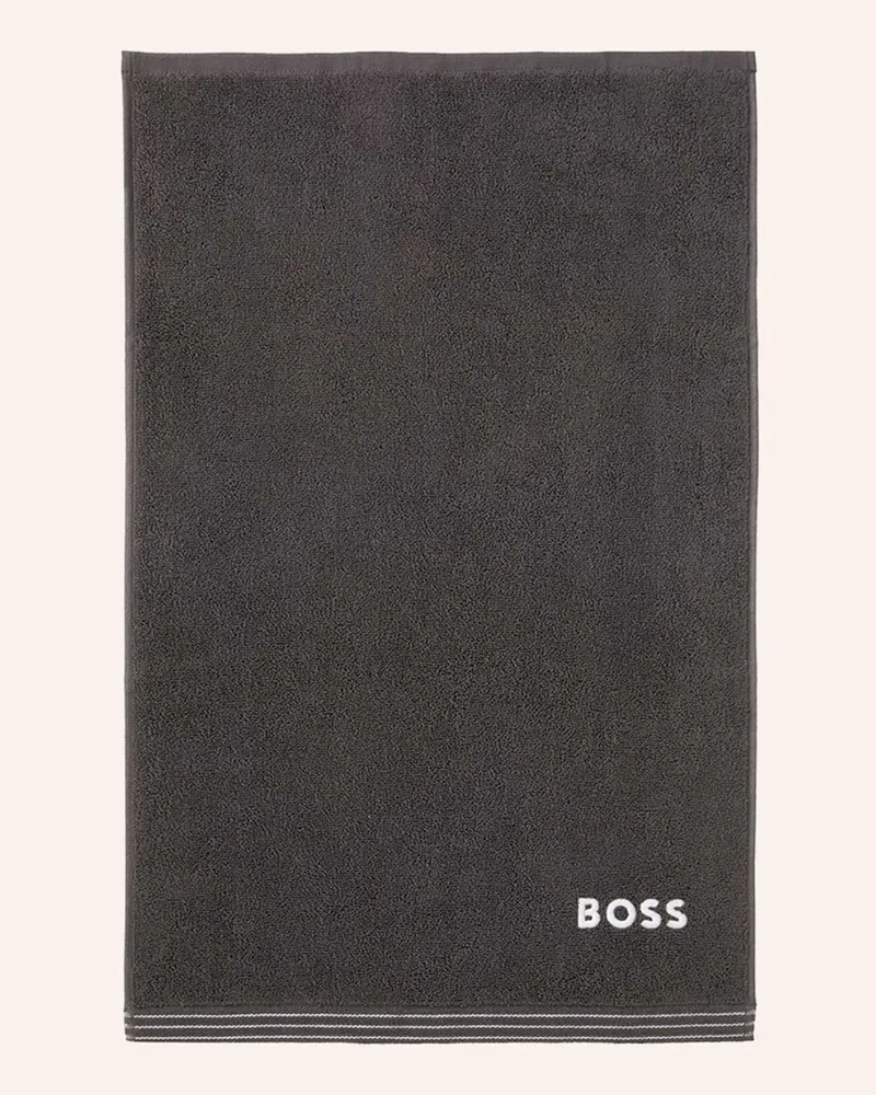 HUGO BOSS Gästetuch 2er Set Edge grau Dunkelgrau